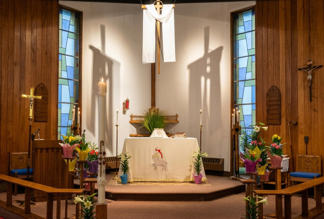 the Chancel at Trinity Lutheran Church in Odebolt, Iowa.